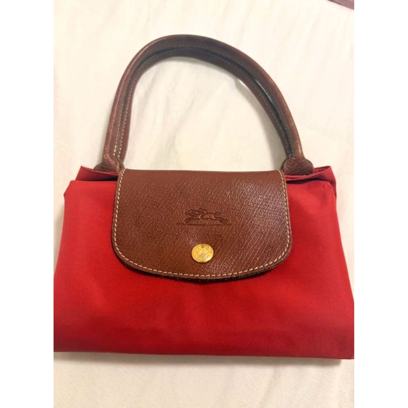 Longchamp Longchamp Rare Pliage Red Folding Vertical Tote Bag Limited Edition VHTF Designe Size ONE SIZE - 2 Thumbnail
