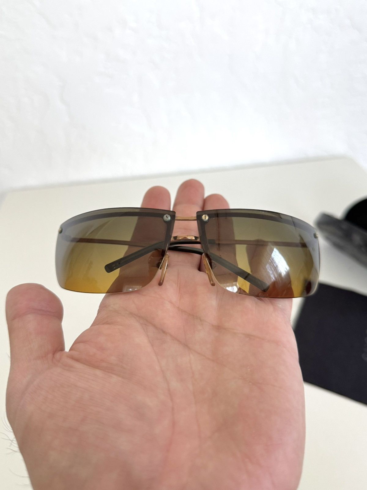 ★0% TAX★ AW2000 GUCCI TOM FORD RIMLESS BROWN/YELLOW SHADES