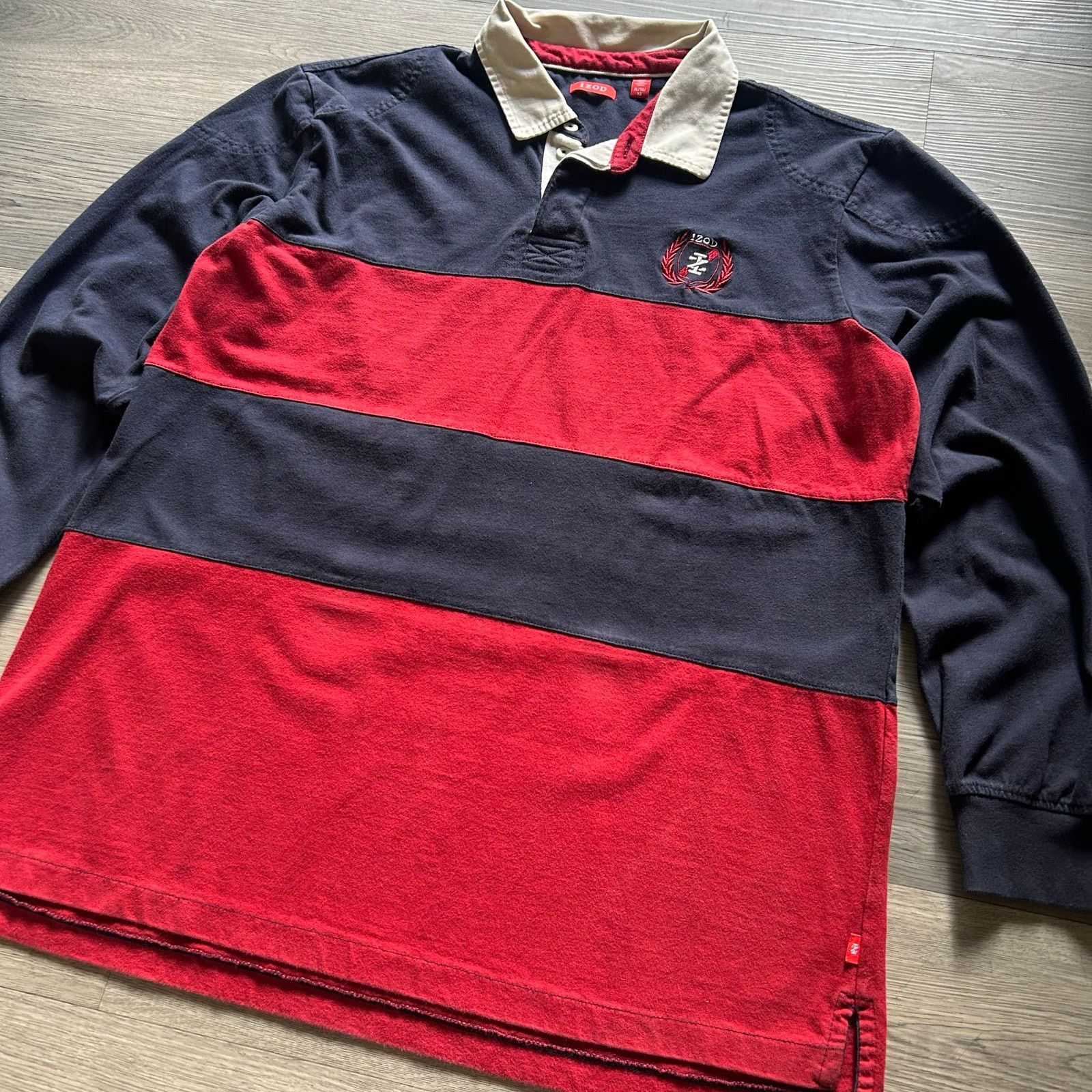 Izod Vtg y2k IZOD Men's Long Sleeve Striped Rugby collared Shirt Size US XL / EU 56 / 4 - 4 Thumbnail