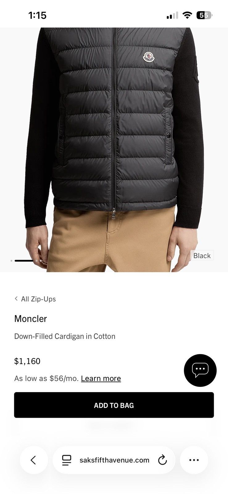 Moncler MONCLER Panelled Cotton and Quilted Shell Down Zip-Up Size US L / EU 52-54 / 3 - 3 Thumbnail