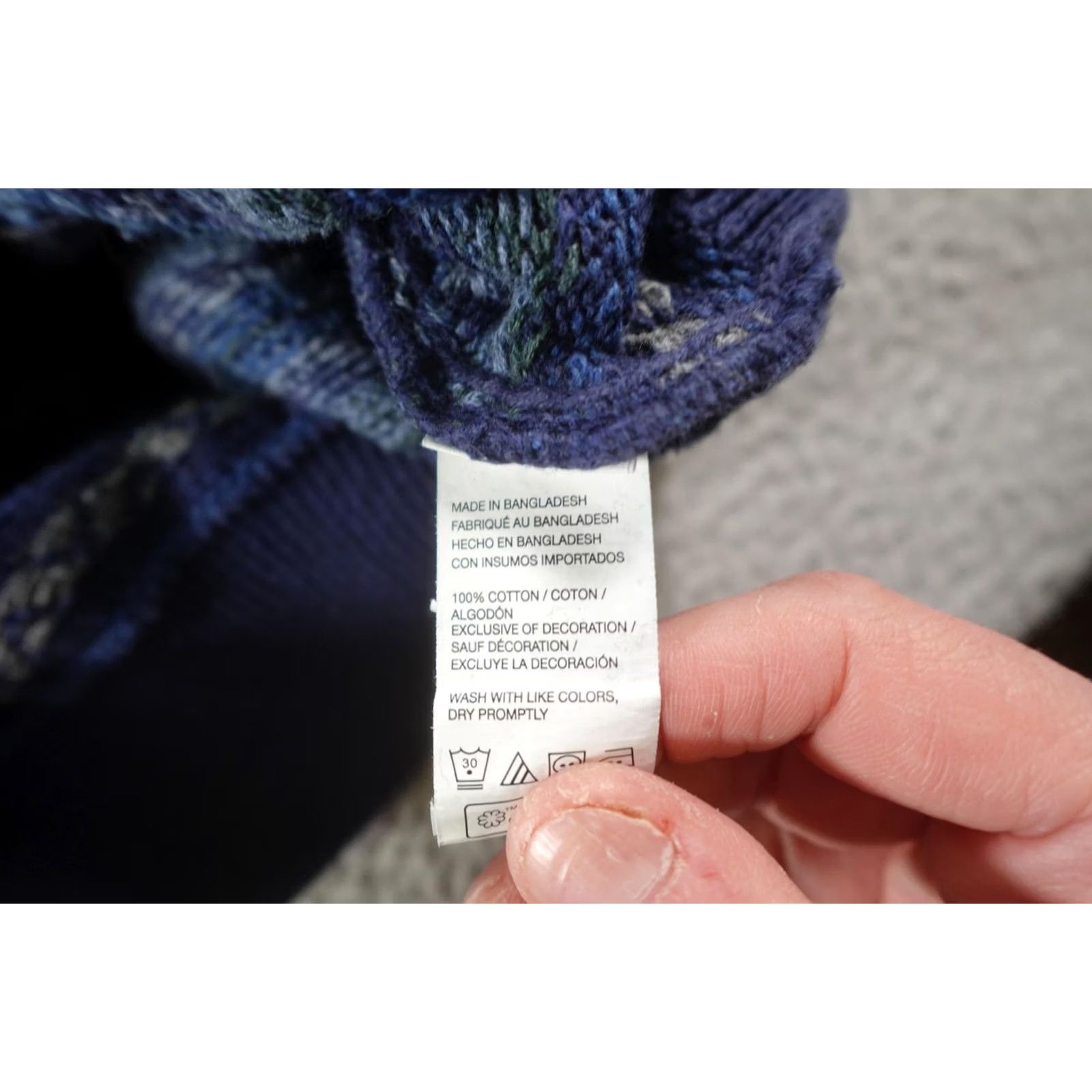 Izod Izod Geometric Hoodie Mens XL Blue Knit Crew Neck Hooded Pullover with Fair Isle Pattern Size US XL / EU 56 / 4 - 4 Thumbnail
