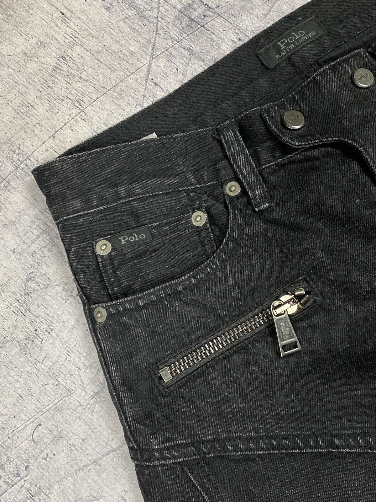 Polo Ralph Lauren × Ralph Lauren Polo Ralph Lauren rare black label biker jeans pants Size 26" / US 2 / IT 38 - 7 Thumbnail
