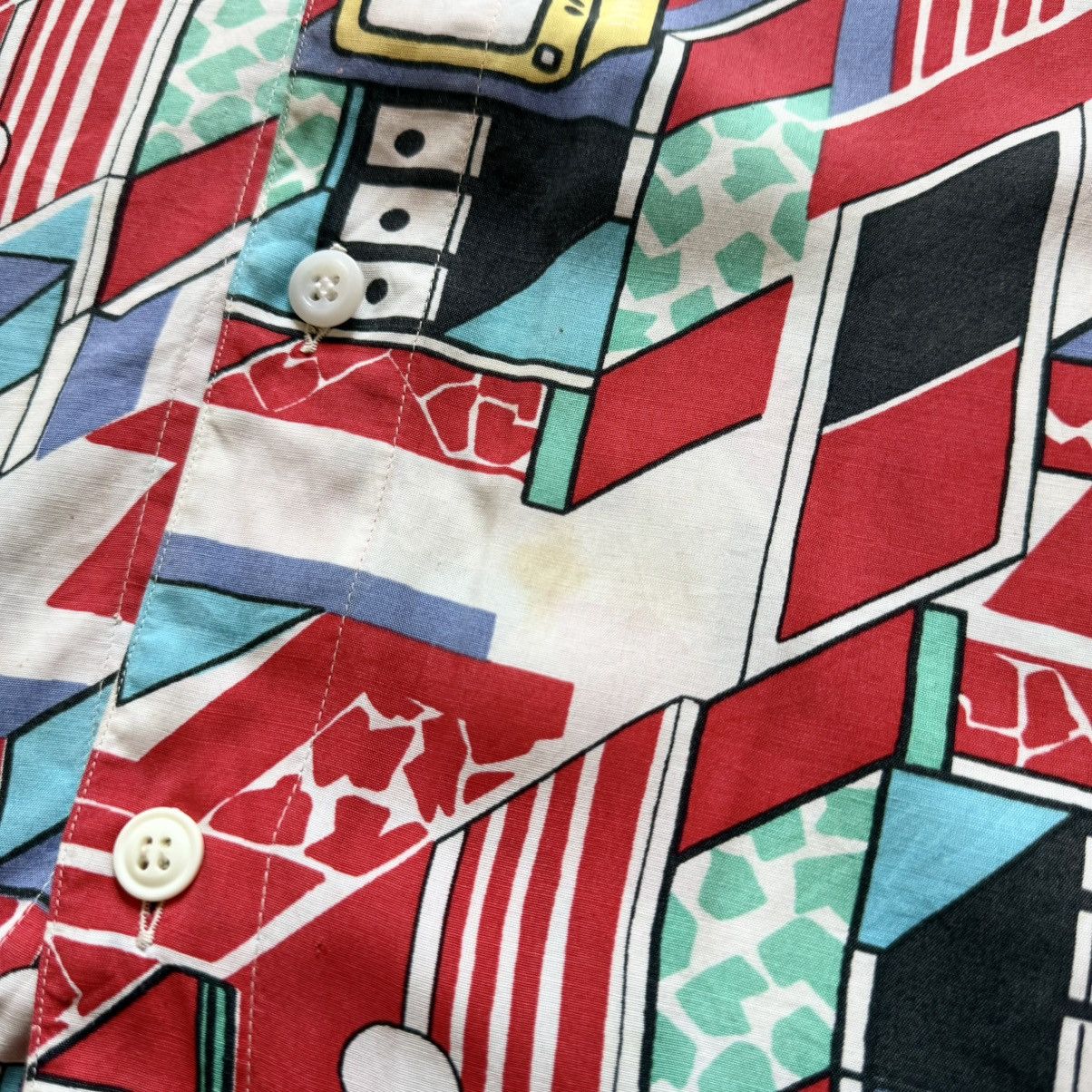Hysteric Glamour Vintage Benetton TV All Over Print Hysteric Glamour Shirt Size US L / EU 52-54 / 3 - 3 Thumbnail
