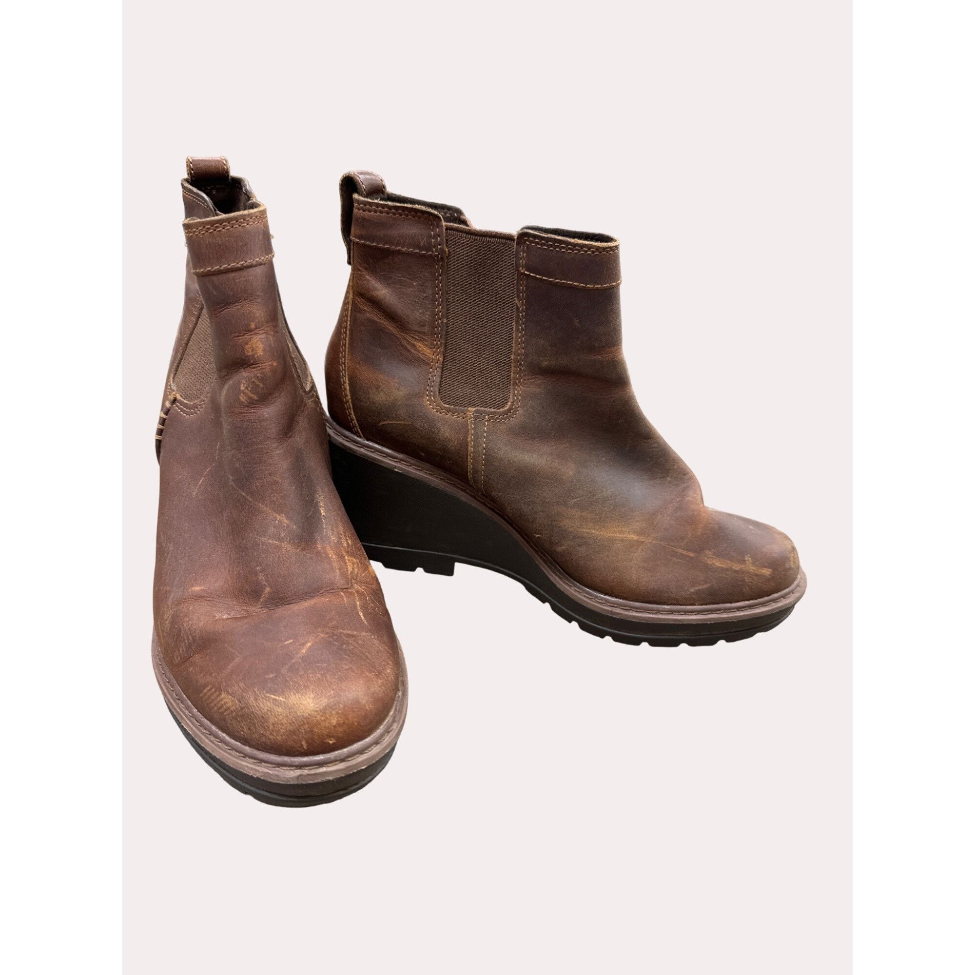 Timberland Timberland grip stick women’s brown leather wedge ankle boot Size US 8.5 / IT 38.5 - 1 Thumbnail