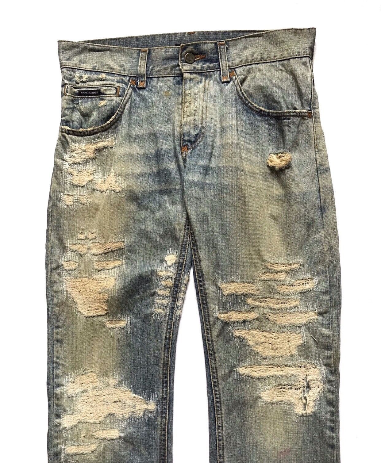 Dolce & Gabbana DOLCE&GABBANA CRASH DAMAGED DISTRESSED JEANS Size US 31 - 2 Thumbnail