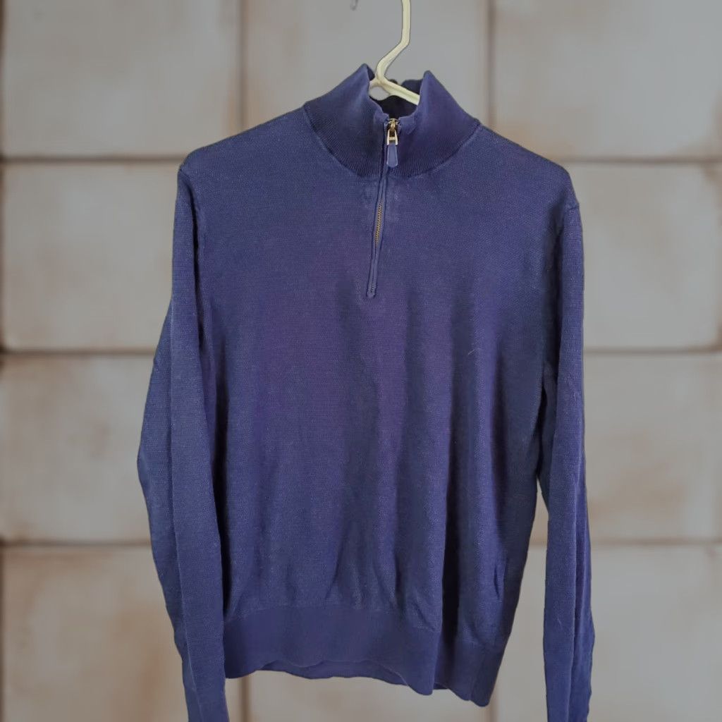 Ralph Lauren VINTAGE? No — Polo Ralph Lauren Cotton Silk Cashmere Sweater Women Size PS Blue 1/4 Zip Size S / US 4 / IT 40 - 1 Thumbnail