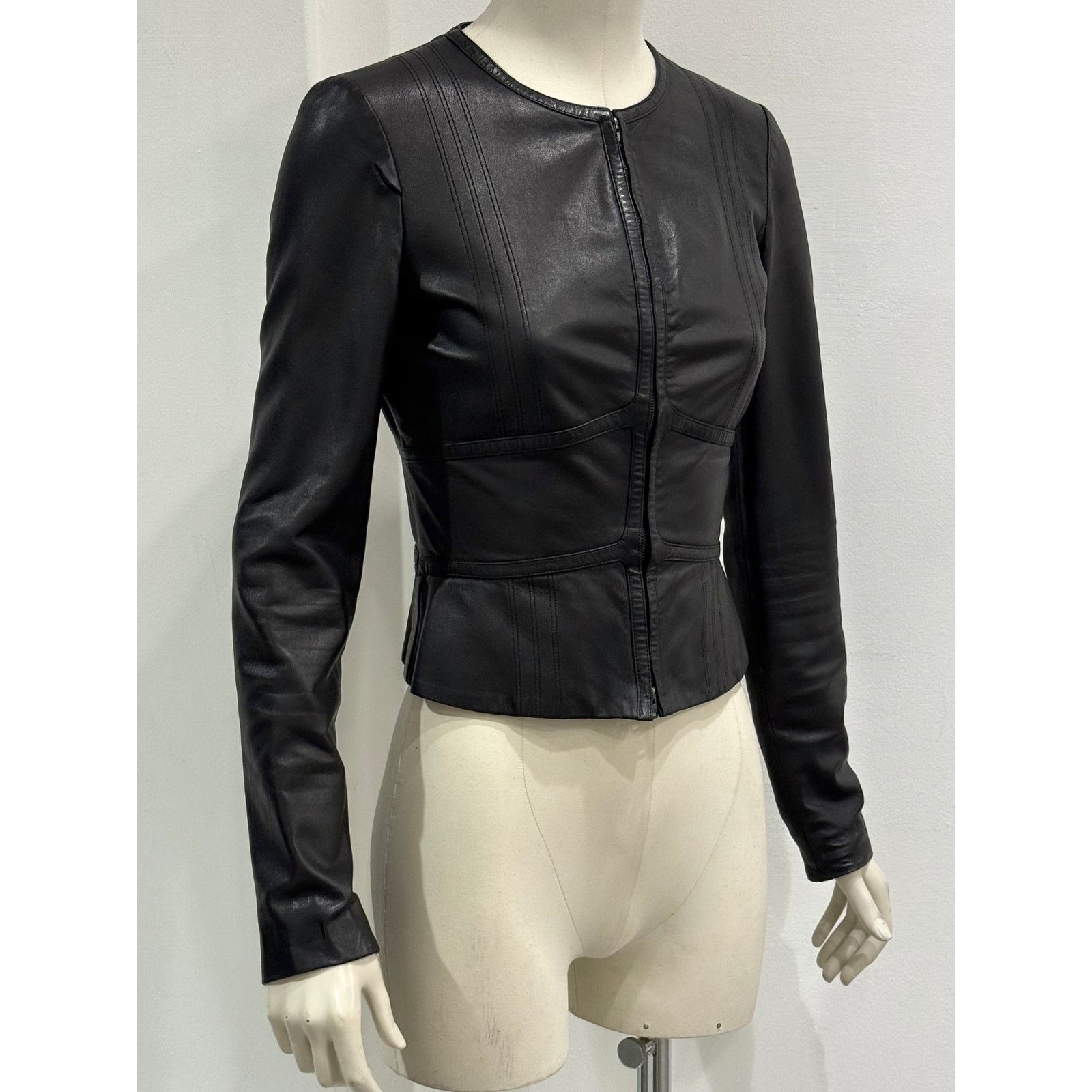 2000s Gucci by Tom Ford cropped paneled leather jacket
