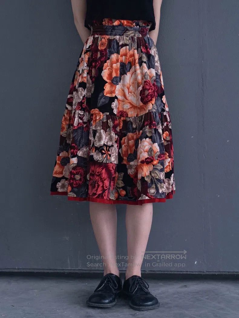 Kenzo Kenzo Runway velvet floral skirt Size 24" / US 00 / IT 34 - 3 Thumbnail
