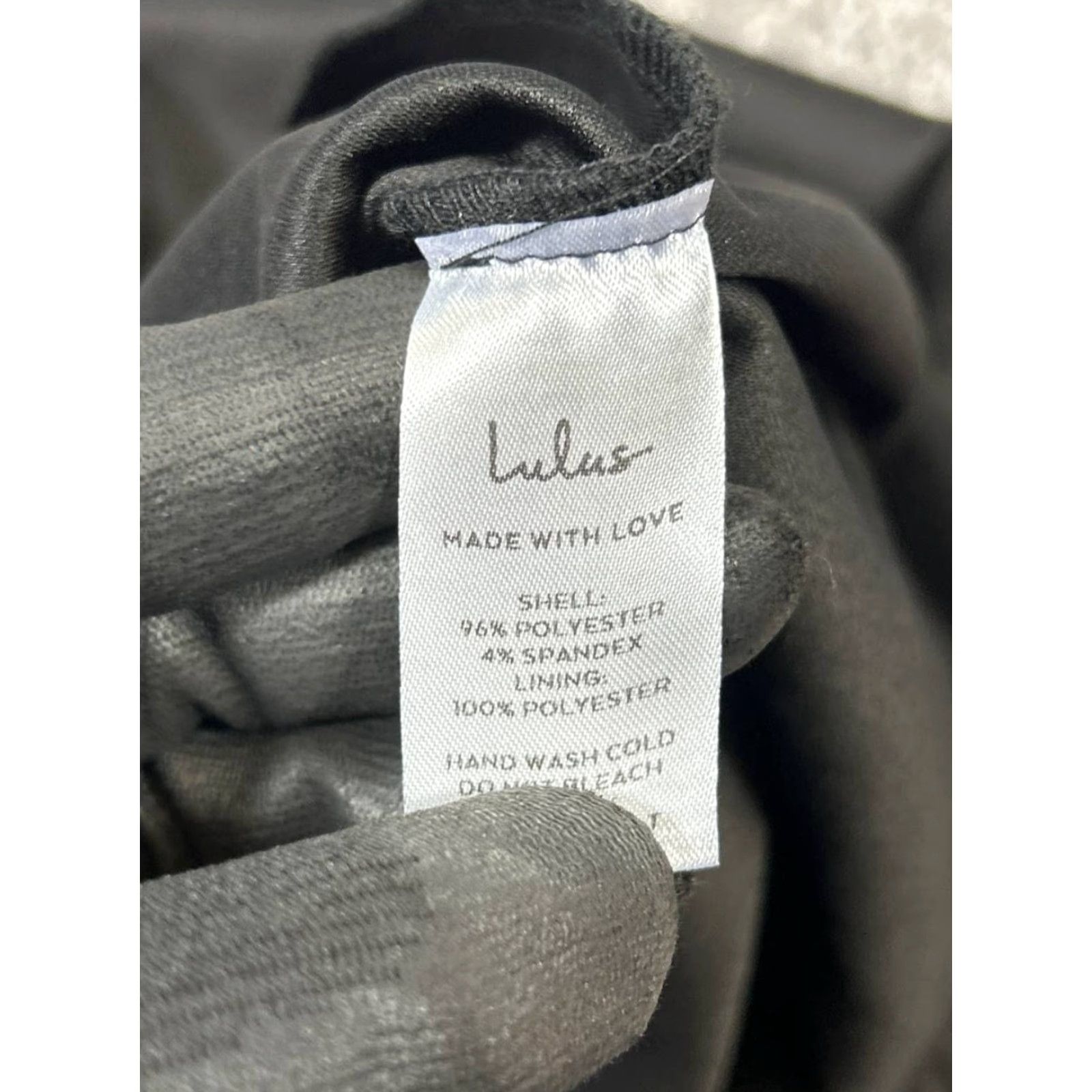 Lulus Lulus Dress Black Bodycon Wrap Womens Large V-Neck Sleeveless Short Neckline Party Cocktail Wedding Casual Size L / US 10 / IT 46 - 4 Thumbnail