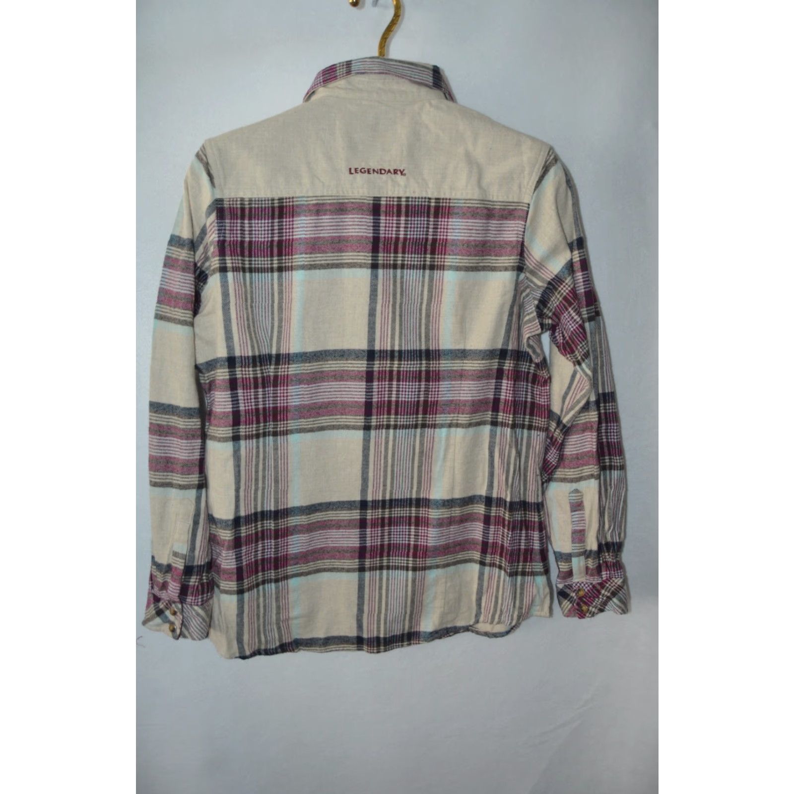 Vintage LEGENDARY WHITETAILS Mens Quarter Zip Plaid Flannel Shirt 1/4 Zip Pearl Snaps Sz XL Beige NWT Mens Casual Pullover Winter Fall Size US XL / EU 56 / 4 - 2 Thumbnail
