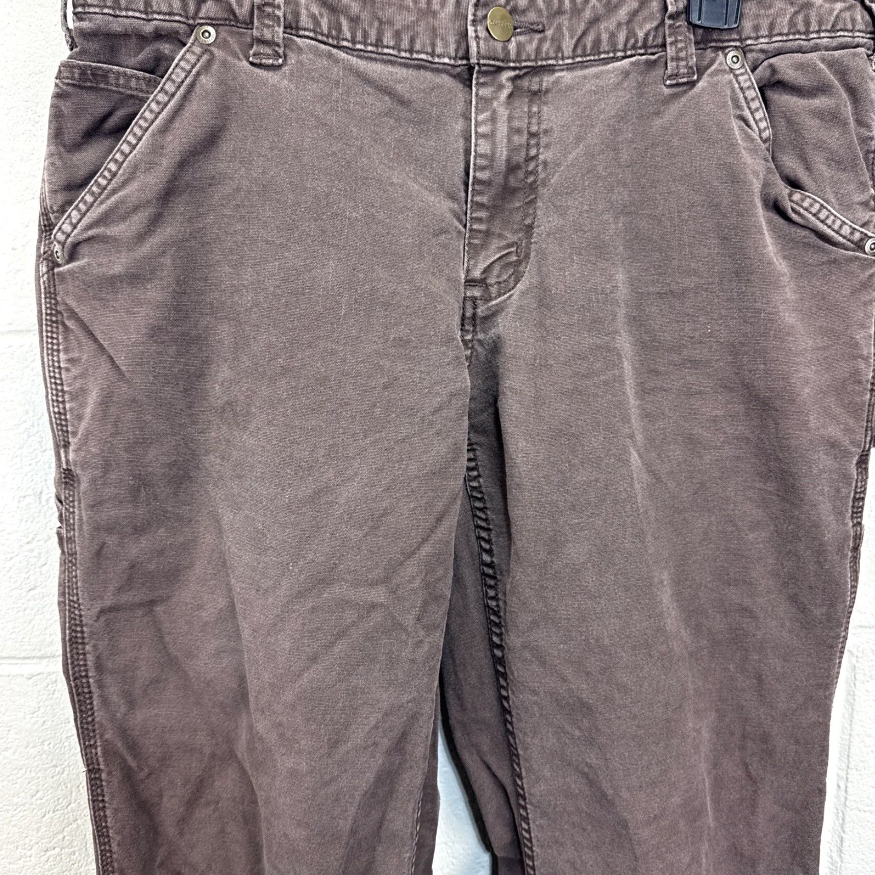 Carhartt VINTAGE Carhartt Carpenter Pants Womens 14 Regular Brown Canvas Workwear Size 36" / US 14 / IT 50 - 4 Thumbnail