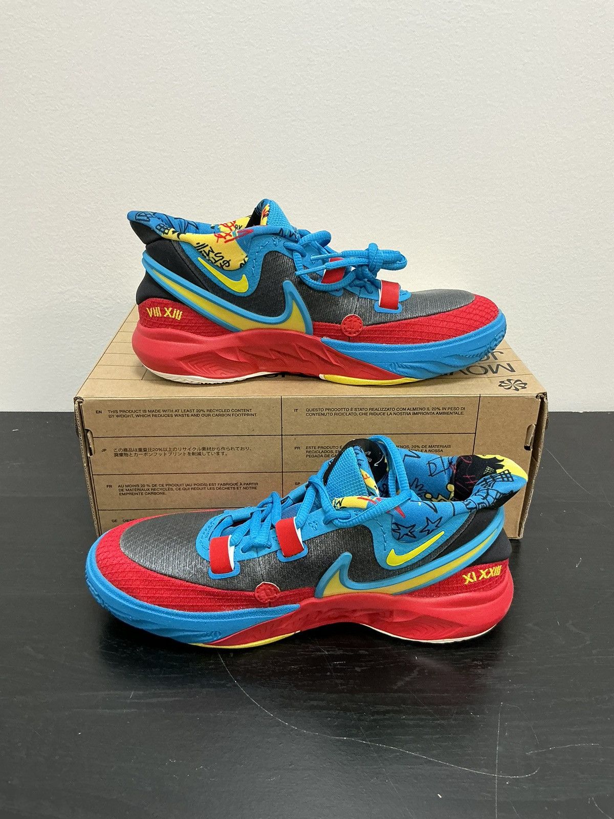Nike Kyrie 8 go black blue tour yellow (gs) Size US 5 / EU 37 - 2 Thumbnail