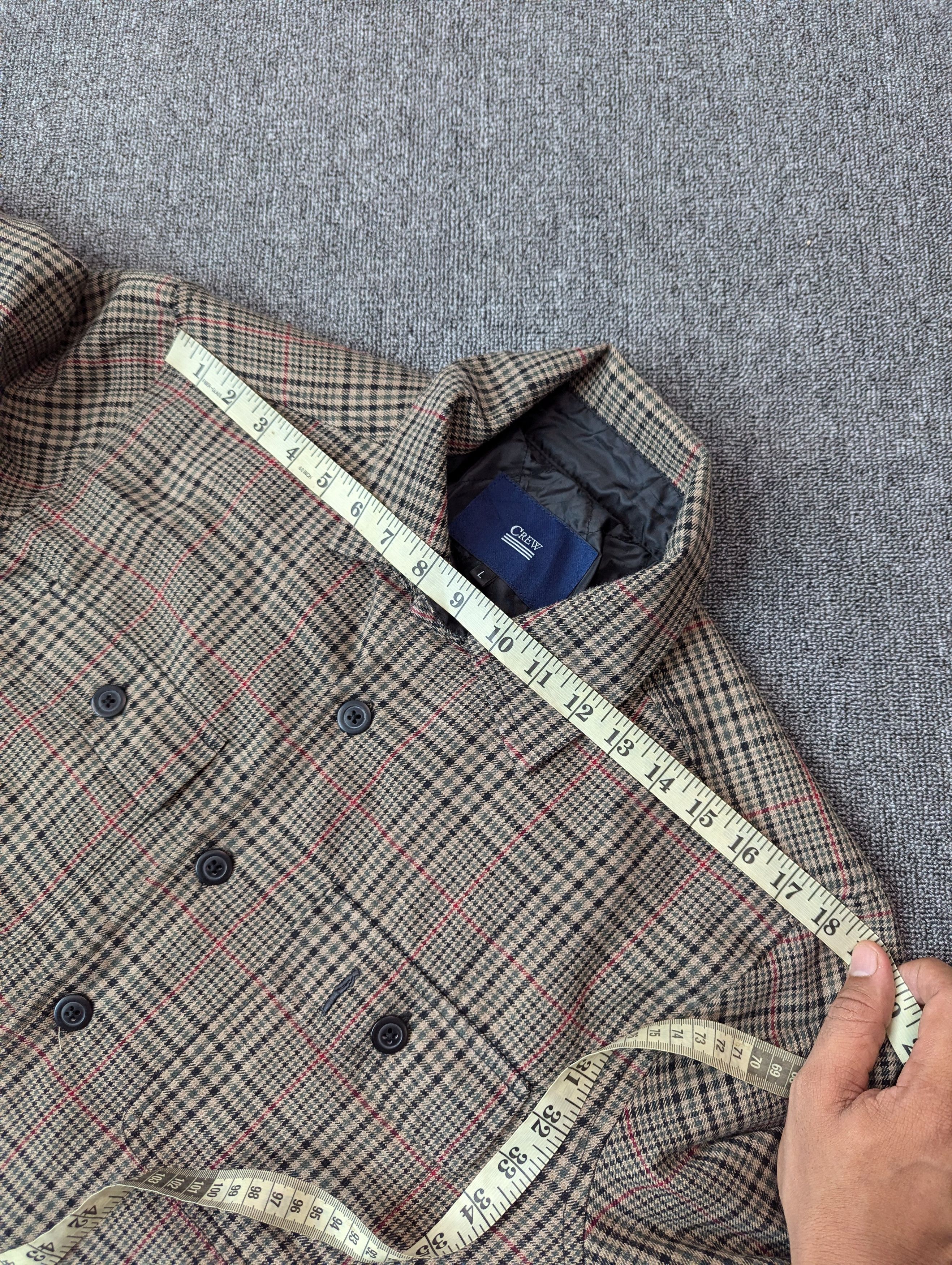 Japanese Brand Crew Checkered Quilted Overshirt Button Ups Jacket Size US L / EU 52-54 / 3 - 15 Thumbnail
