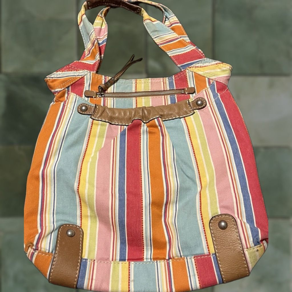Fossil FOSSIL Original Brand Canvas Crossbody Bag Women Medium Multicolor Floral Organizer Adjustable Strap - Travel Purse Size ONE SIZE - 1 Thumbnail