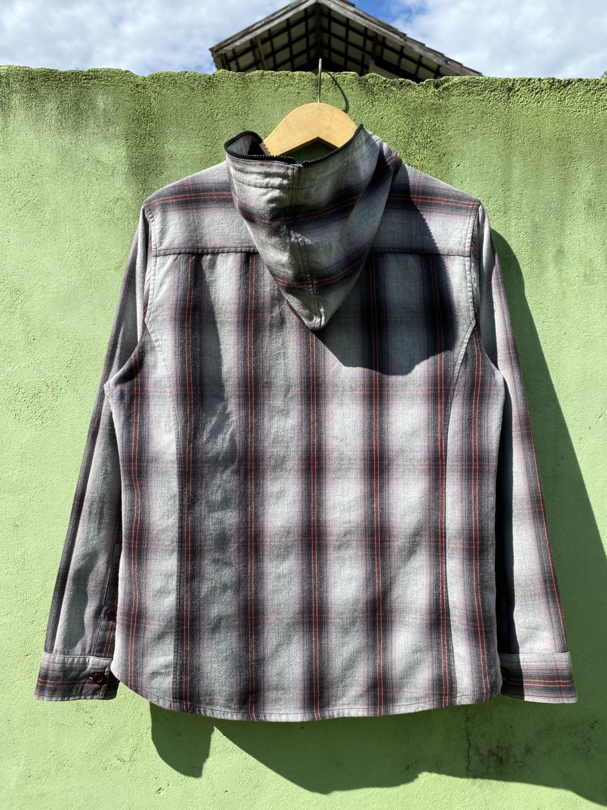 Japanese Brand Net Man Slim Fit Classic Grey Plaid Hoodie Full Zip Casual Size US L / EU 52-54 / 3 - 2 Thumbnail