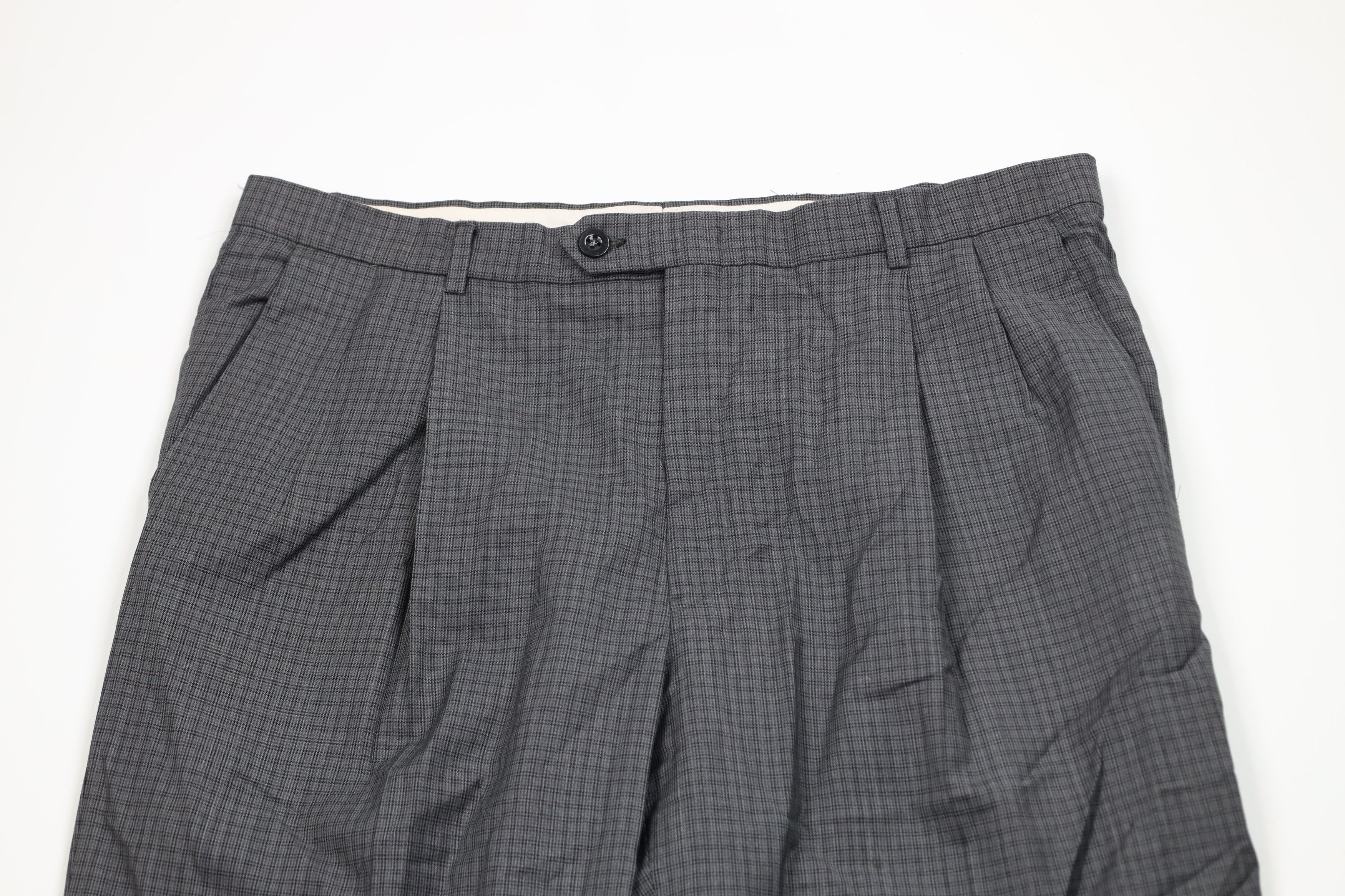 Vintage Vintage 90s Y2K Streetwear Wide Leg Chino Pans Gray Plaid Size US 36 / EU 52 - 2 Thumbnail