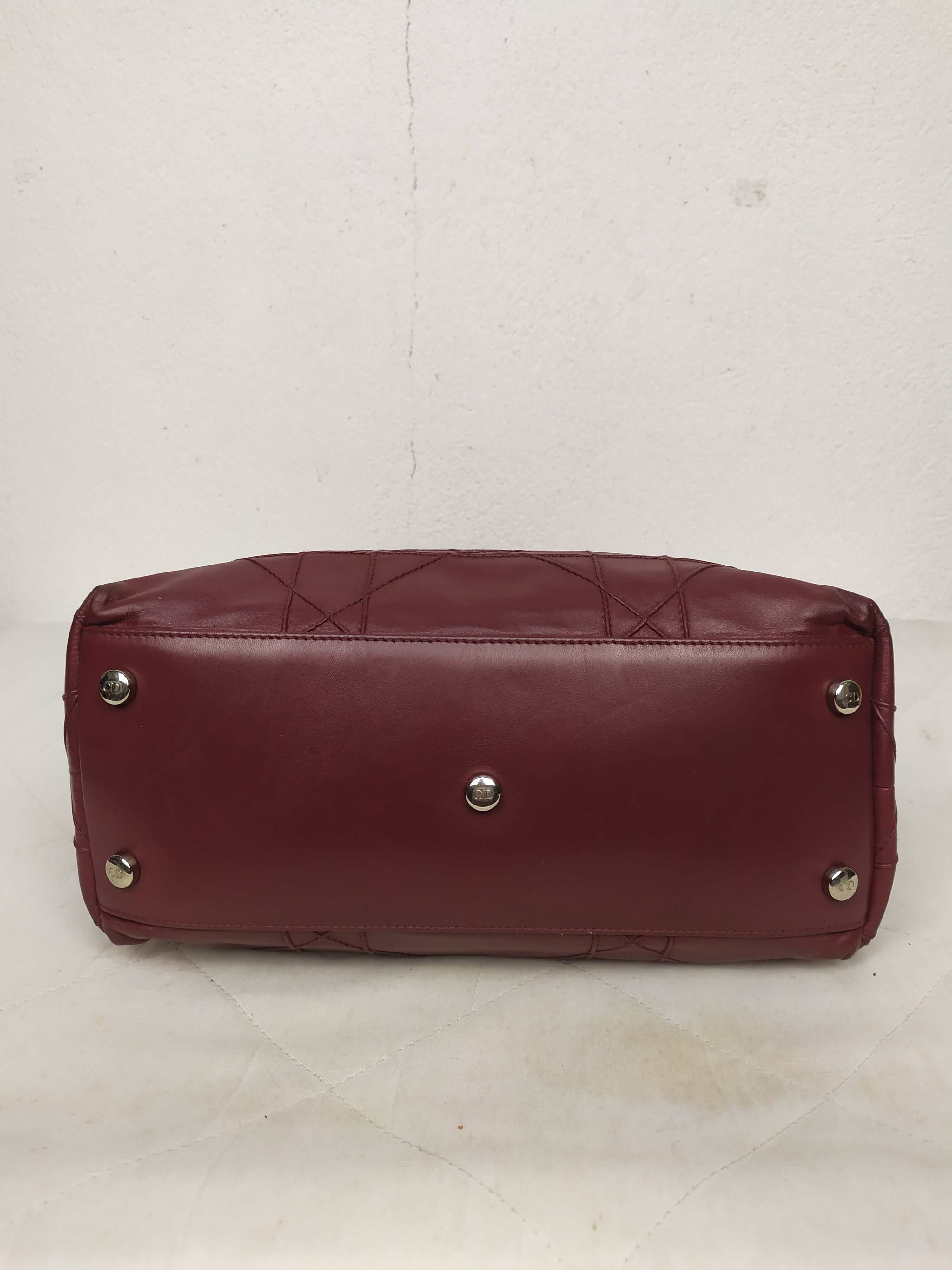 Dior Christian Dior Red Cannage Leather Lambskin Handbag Size ONE SIZE - 7 Thumbnail