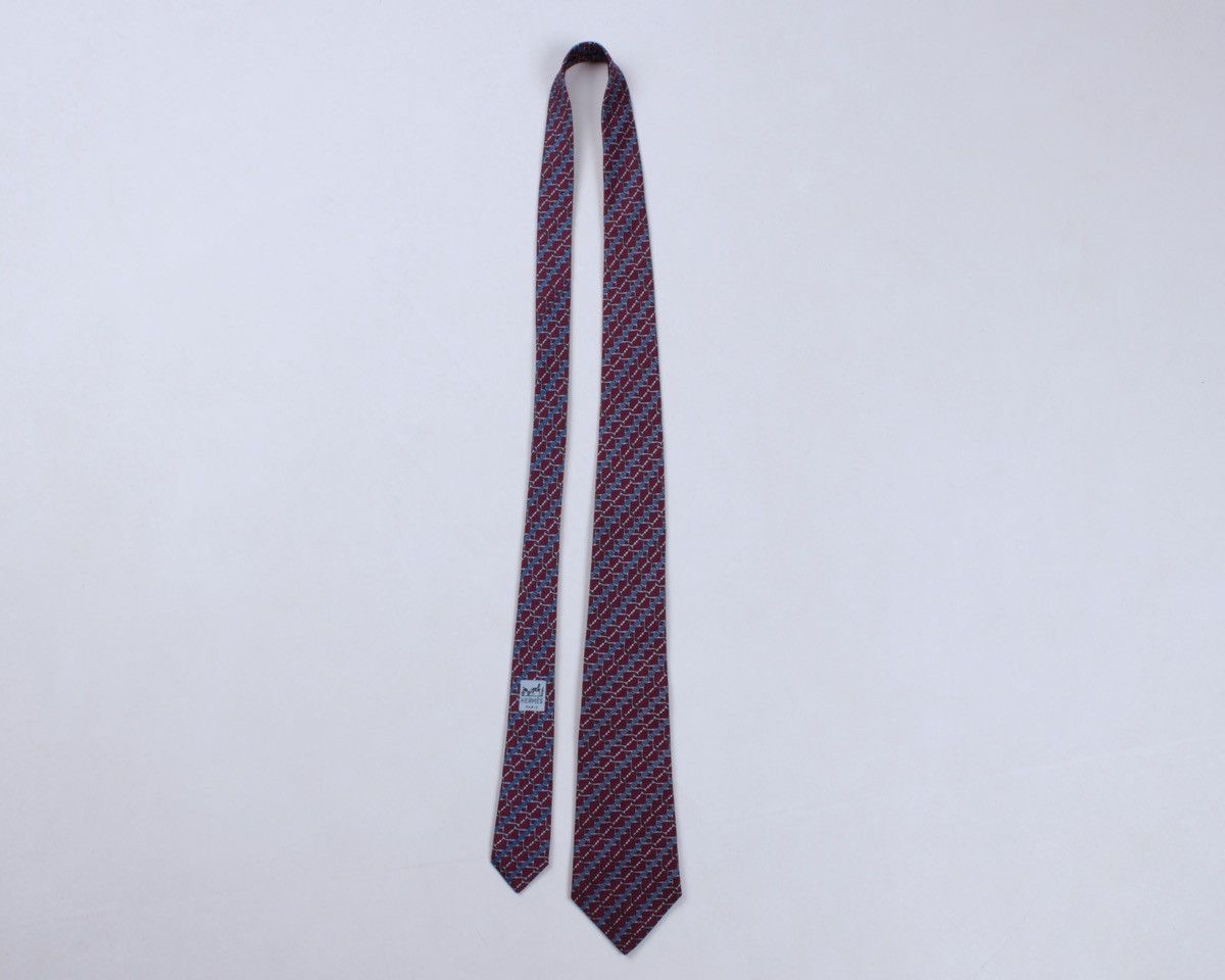 Designer × Hermes HERMES Paris 864 PA Geometric Abstract Silk Tie Size ONE SIZE - 2 Thumbnail