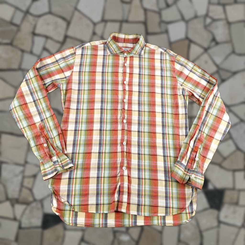 East Harbour Surplus VINTAGE East Harbour Surplus Men's Shirt XL Orange Plaid Button-Up Casual Formal Workwear Italy Size US XL / EU 56 / 4 - 1 Thumbnail