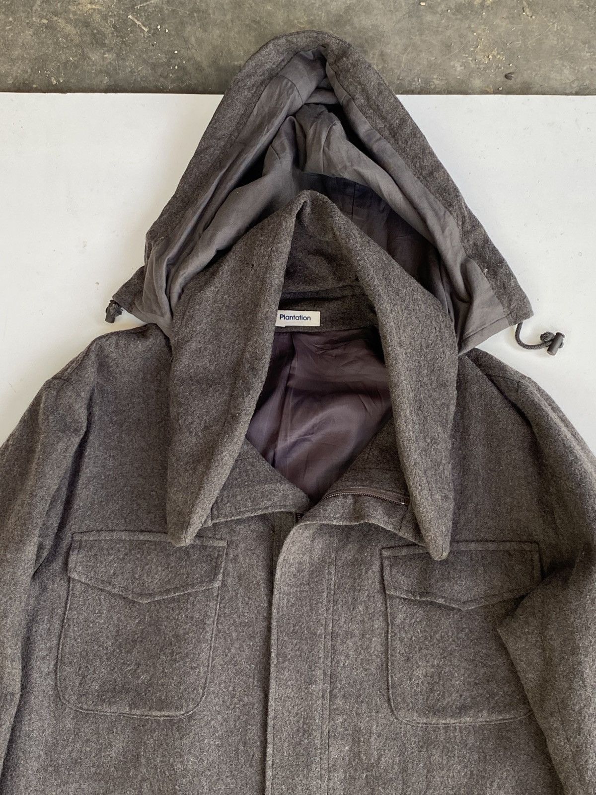 Issey Miyake Vintage Issey Miyake Plantation 100% Wool Heavy Hooded Parka Size US L / EU 52-54 / 3 - 6 Thumbnail