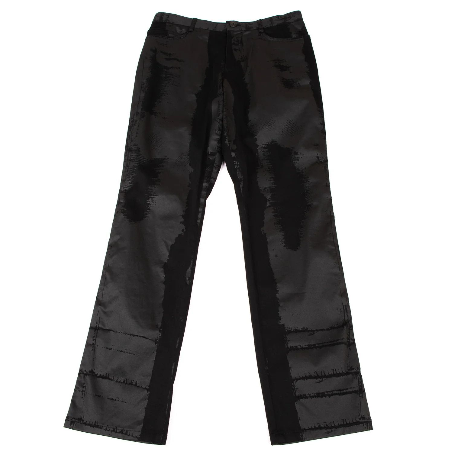 Coated Cotton Stretch Pants in Black Size 46