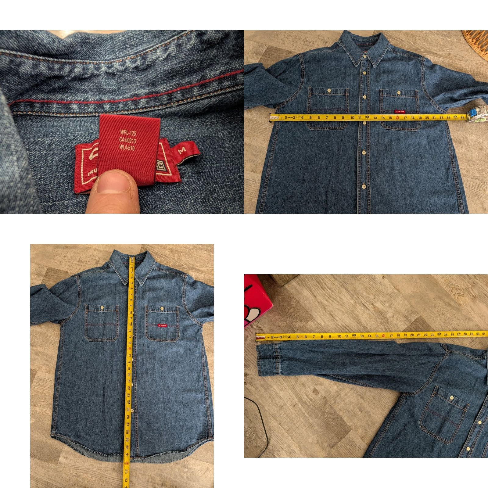 Chaps VINTAGE Chaps Ralph Lauren Shirt Denim Blue Button-Up Mens M Long Sleeve Size US M / EU 48-50 / 2 - 8 Thumbnail