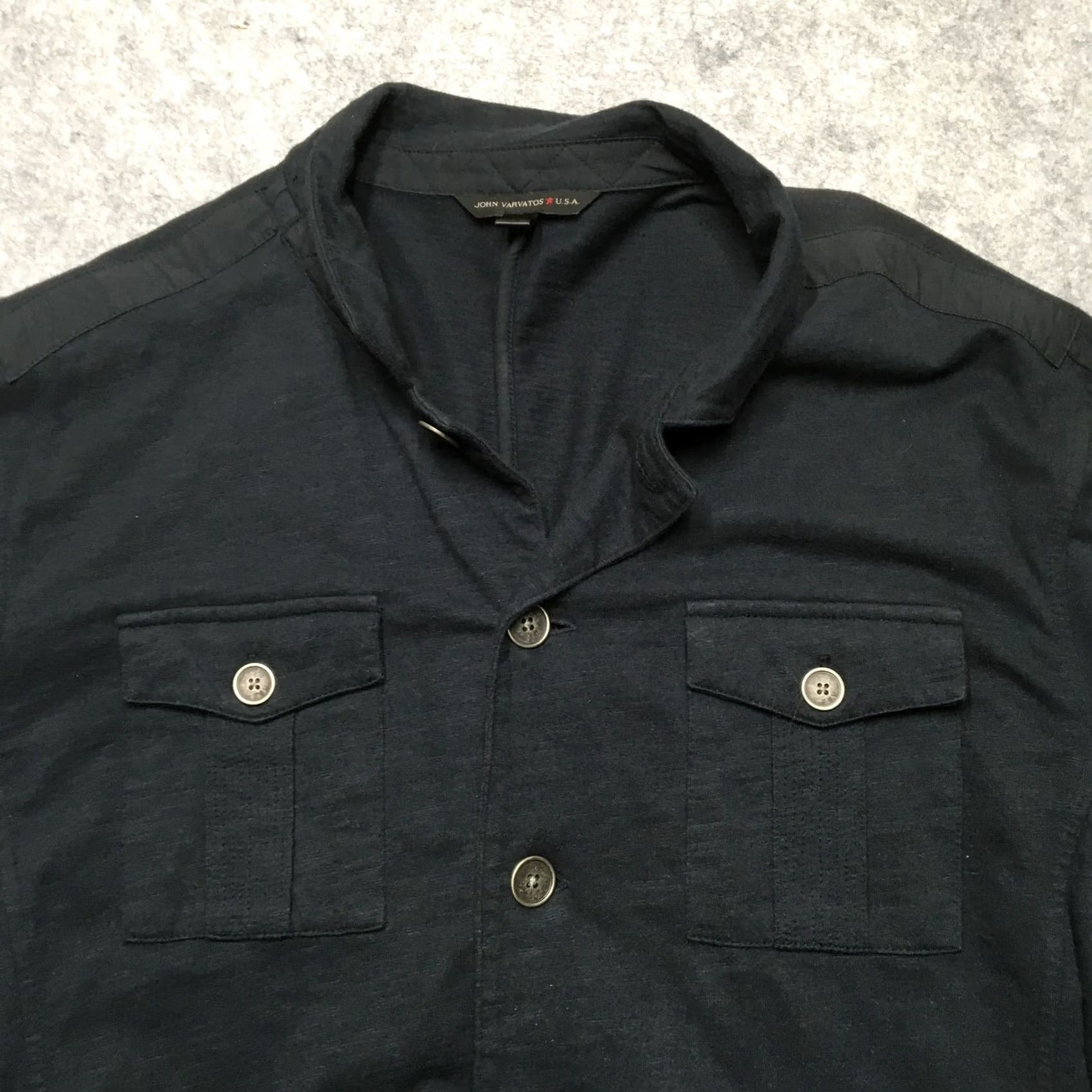 John Varvatos John Varvatos Field Coat Jacket Mens XL Navy Blue Button Cotton Military Army Outdoor Shirt Size US XL / EU 56 / 4 - 4 Thumbnail