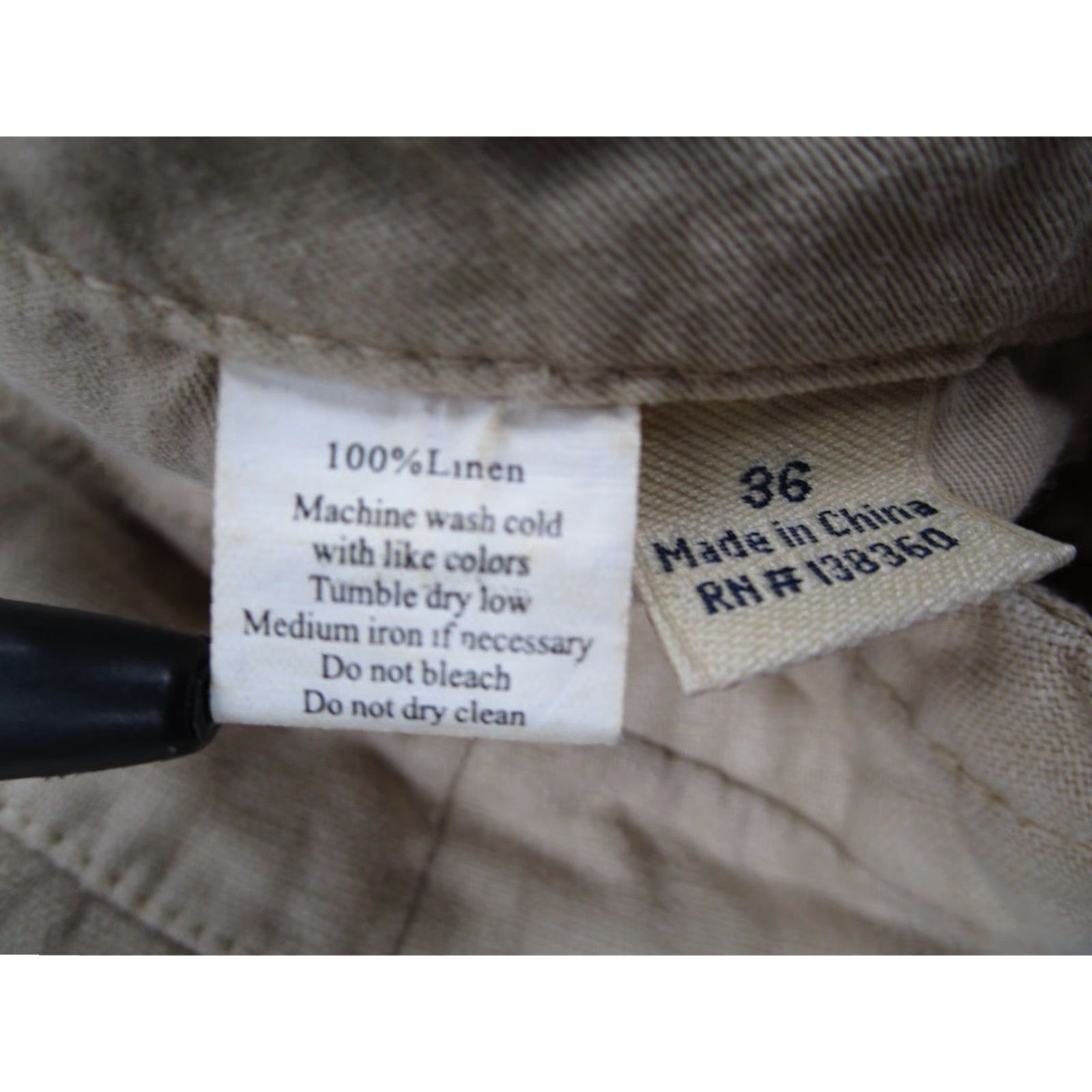 Vintage 32 Bar Blues Cargo Shorts Mens 36 Beige Linen Button Fly 10" Travel Outdoor Size US 36 / EU 52 - 3 Thumbnail