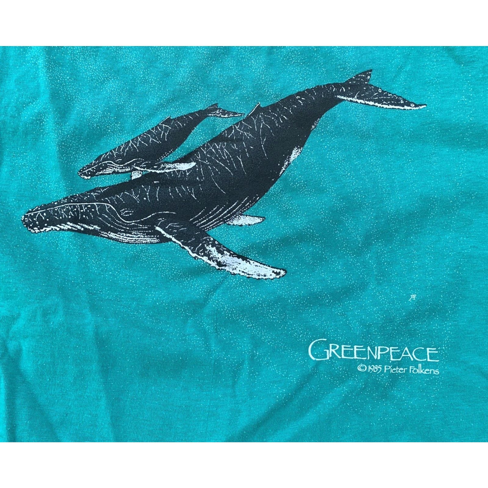 Hanes VINTAGE Greenpeace Humpback Whales T-Shirt Mens L 1980s Hanes 100% Cotton Graphic Tee See Pics Size US L / EU 52-54 / 3 - 5 Thumbnail