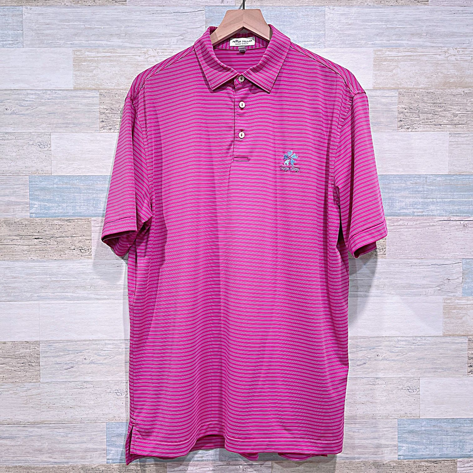 Peter Millar PETER MILLAR Poipu Bay Golf Club Polo Striped Mens Large Size US L / EU 52-54 / 3 - 1 Thumbnail