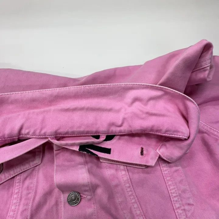 Balenciaga Balenciaga Pink Logo Denim Jacket for Women 0079-2507 Size XS / US 0-2 / IT 36-38 - 7 Thumbnail