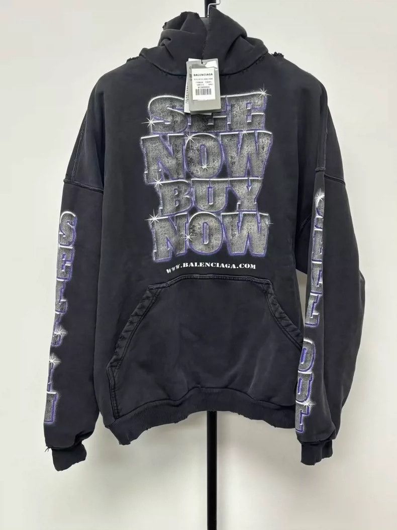 Balenciaga Balenciaga Worn Hoodie Size US S / EU 44-46 / 1 - 1 Thumbnail