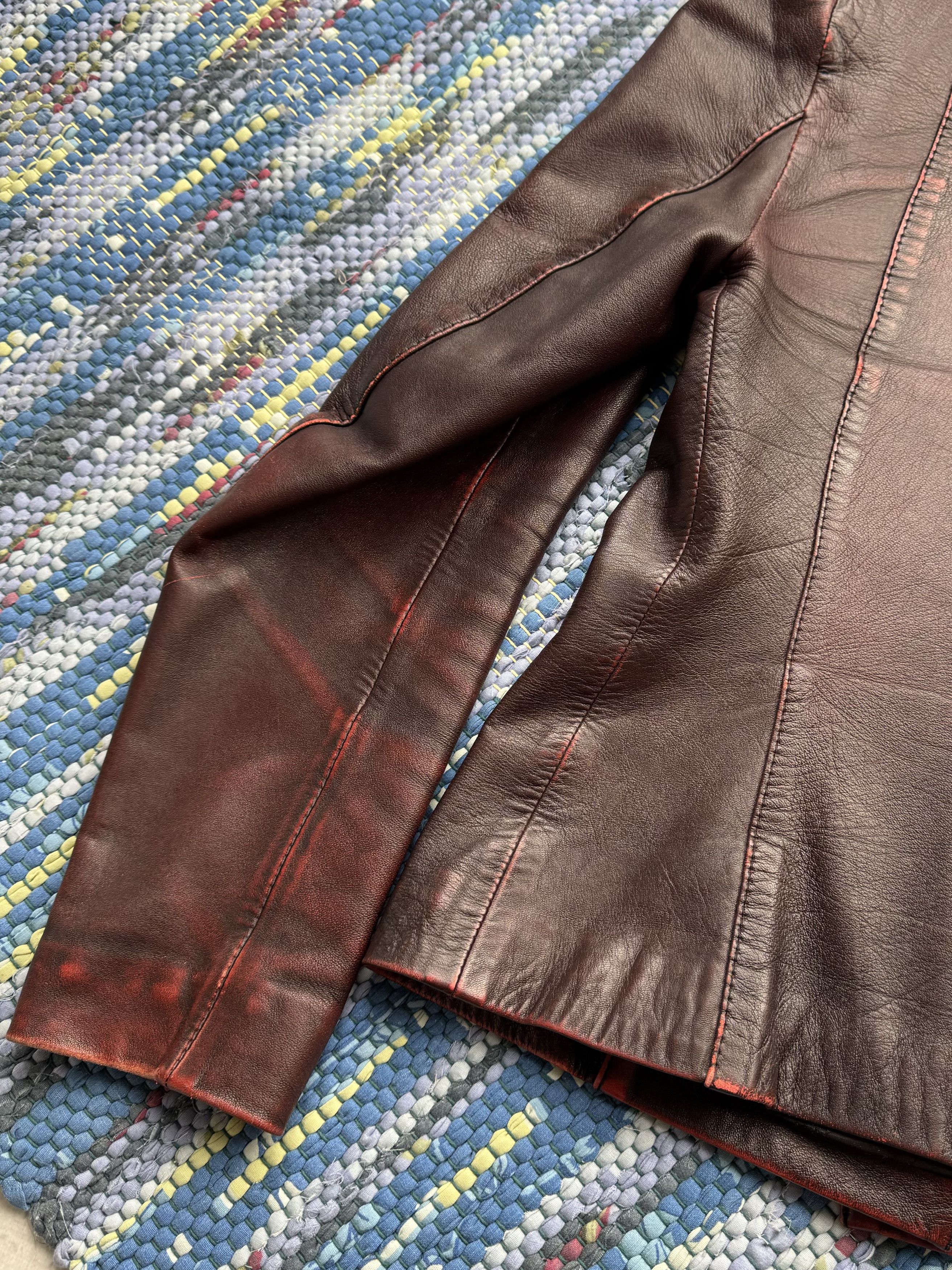 Vintage Vintage Faded Leather Jacket A89D15(467) Size S / US 4 / IT 40 - 13 Thumbnail