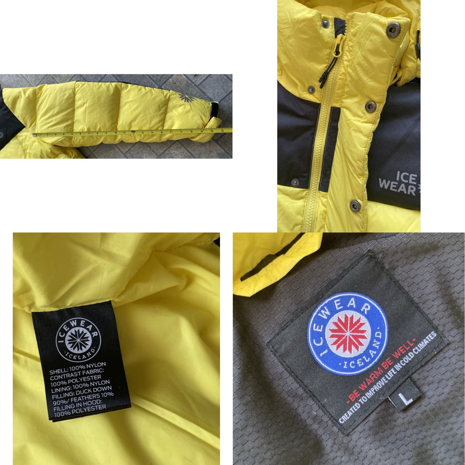 Vintage VINTAGE Icewear Duck Down Puffer Jacket Coat Men’s L Yellow Black Flaws Wear Pockets Hooded Nylon Down Coat Mens Size US L / EU 52-54 / 3 - 9 Thumbnail