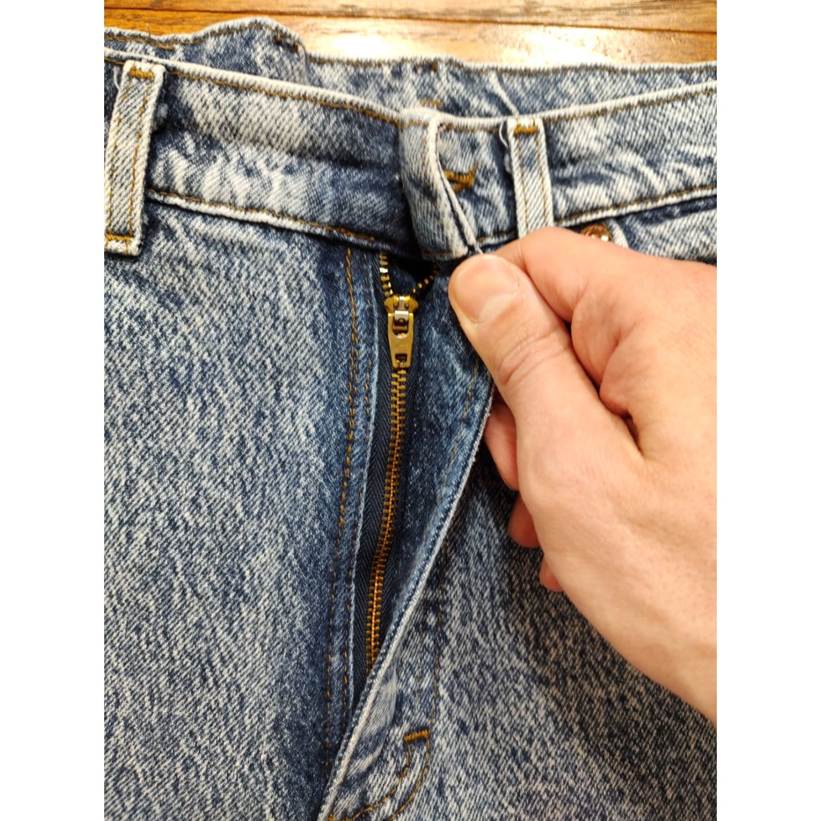 Lee VINTAGE Lee Acid Wash Mom Jeans Womens 27 X 27 Inseam High Waist Made in USA Jeans Blue 80s 90s USA Size 27" / US 4 / IT 40 - 4 Thumbnail