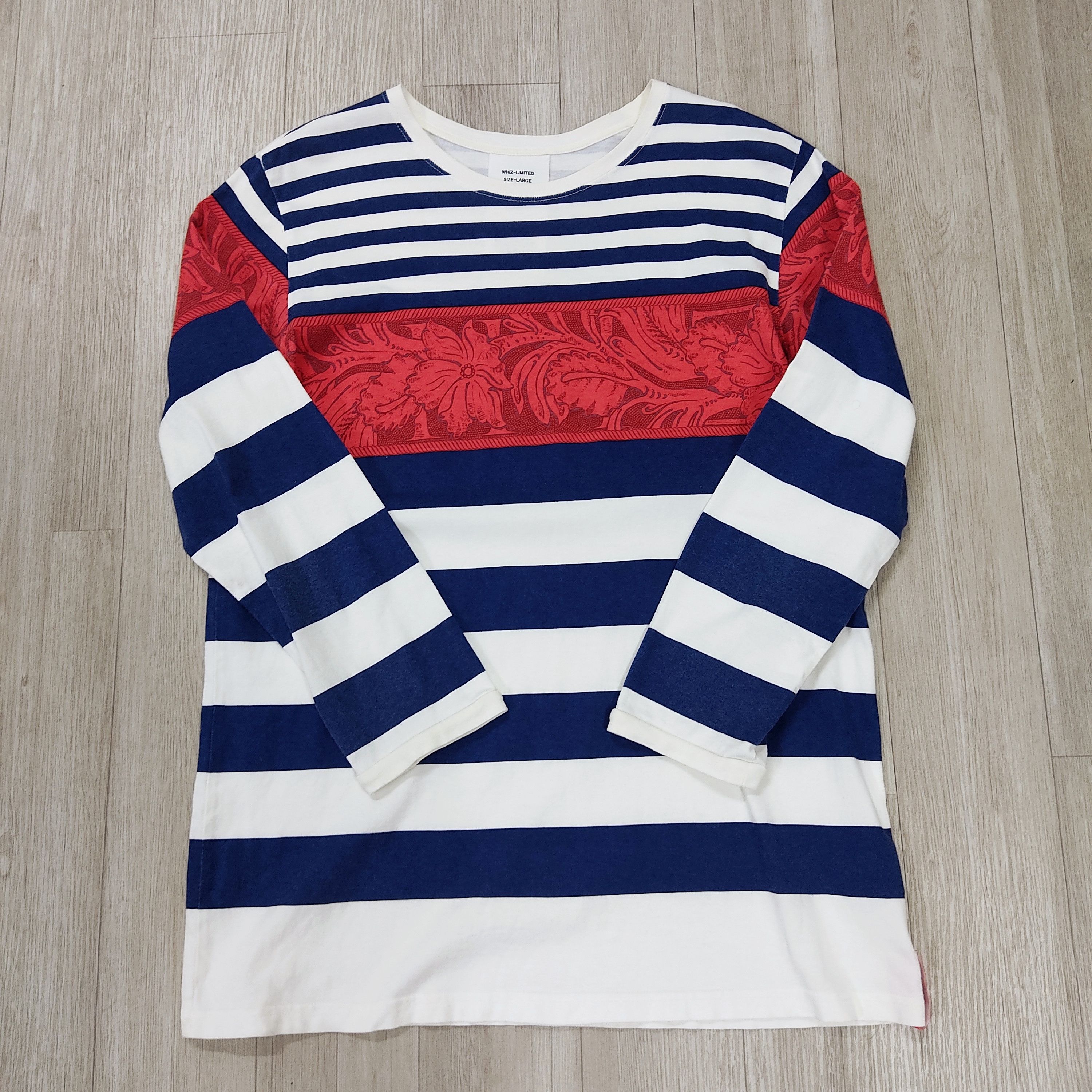 WHIZ LIMITED WHIZ LIMITED Floral Pattern Striped Long Sleeve T-shirt Size US M / EU 48-50 / 2 - 4 Thumbnail