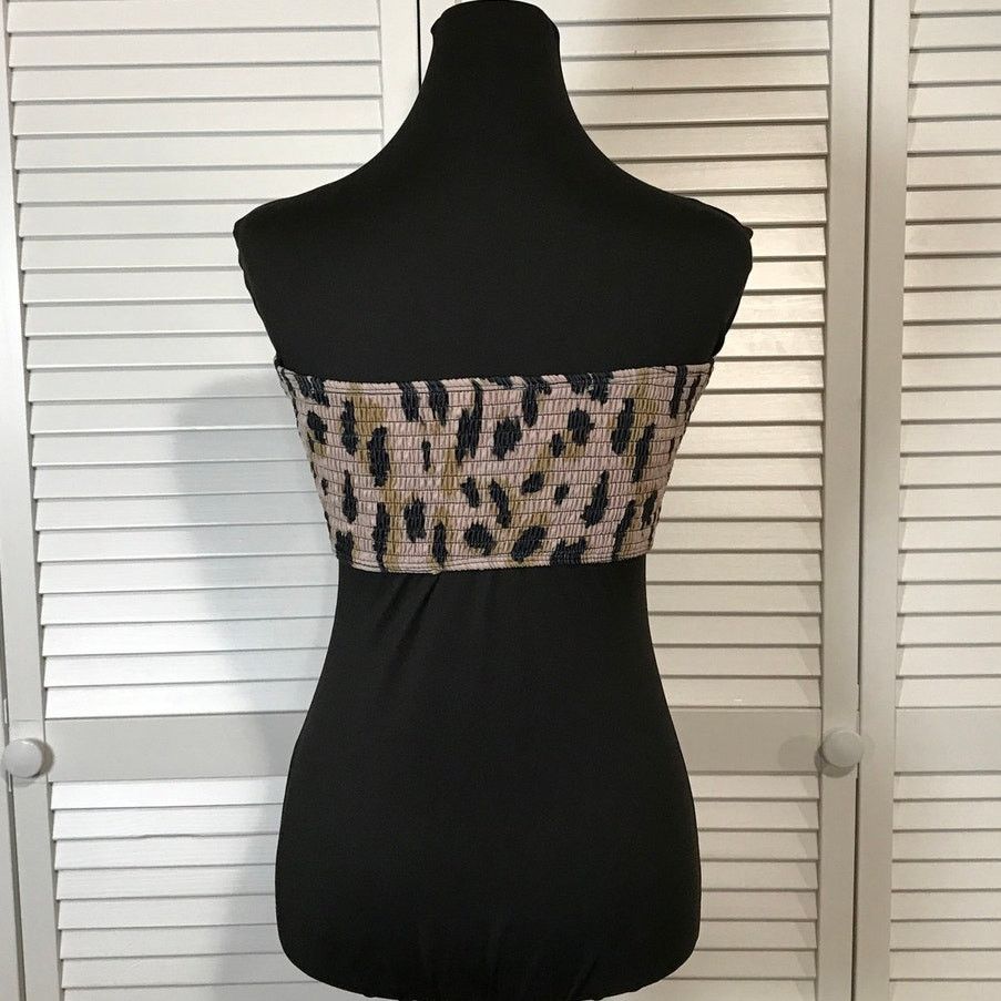 Shein Shein Swimwear Y2K Boho Leopard Smocked Bandeau Bikini Top M Size M / US 6-8 / IT 42-44 - 2 Thumbnail