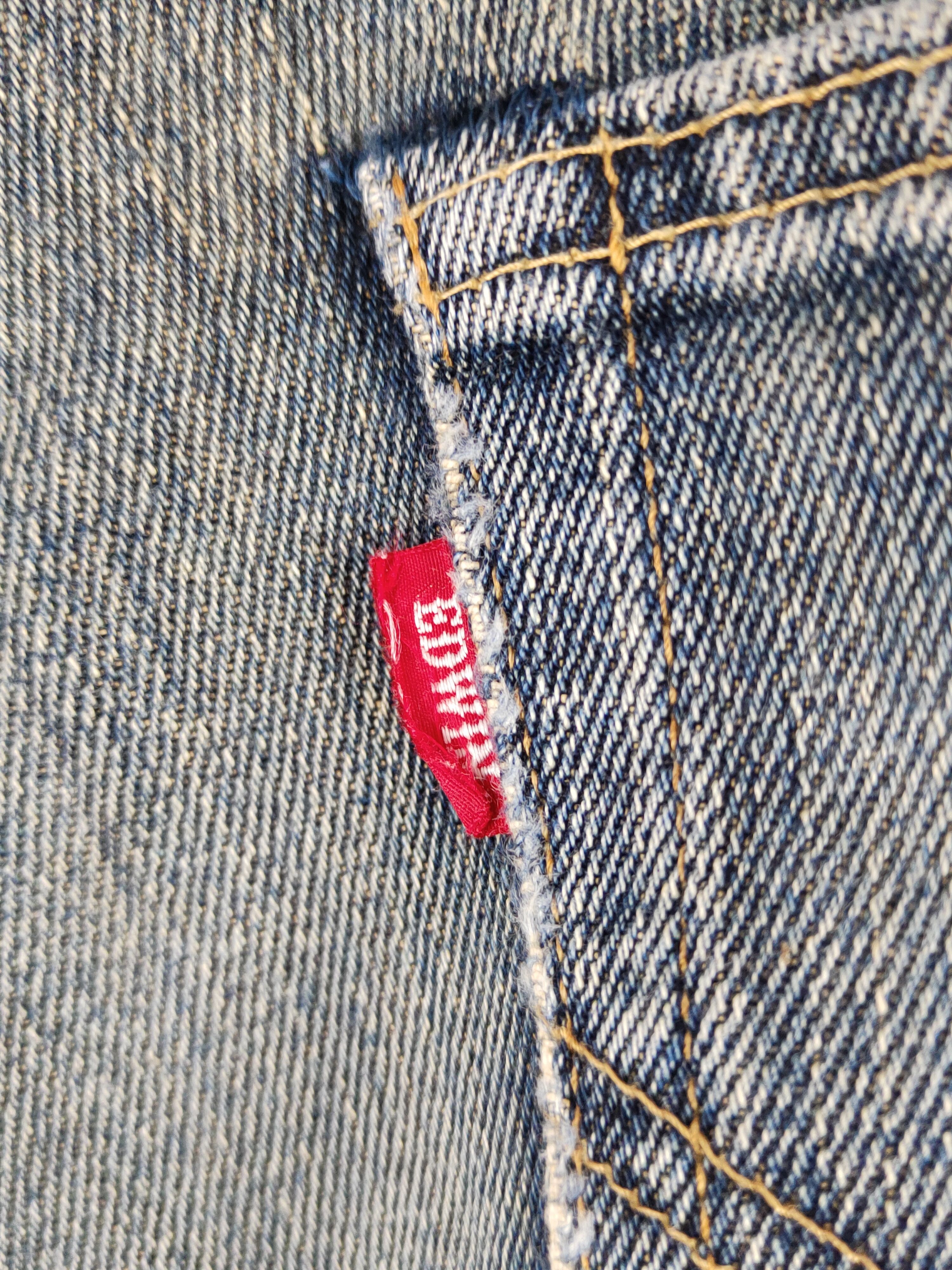 Edwin Edwin Dark Blue Faded distressed jeans Denim #S1608 Size US 35 - 8 Thumbnail
