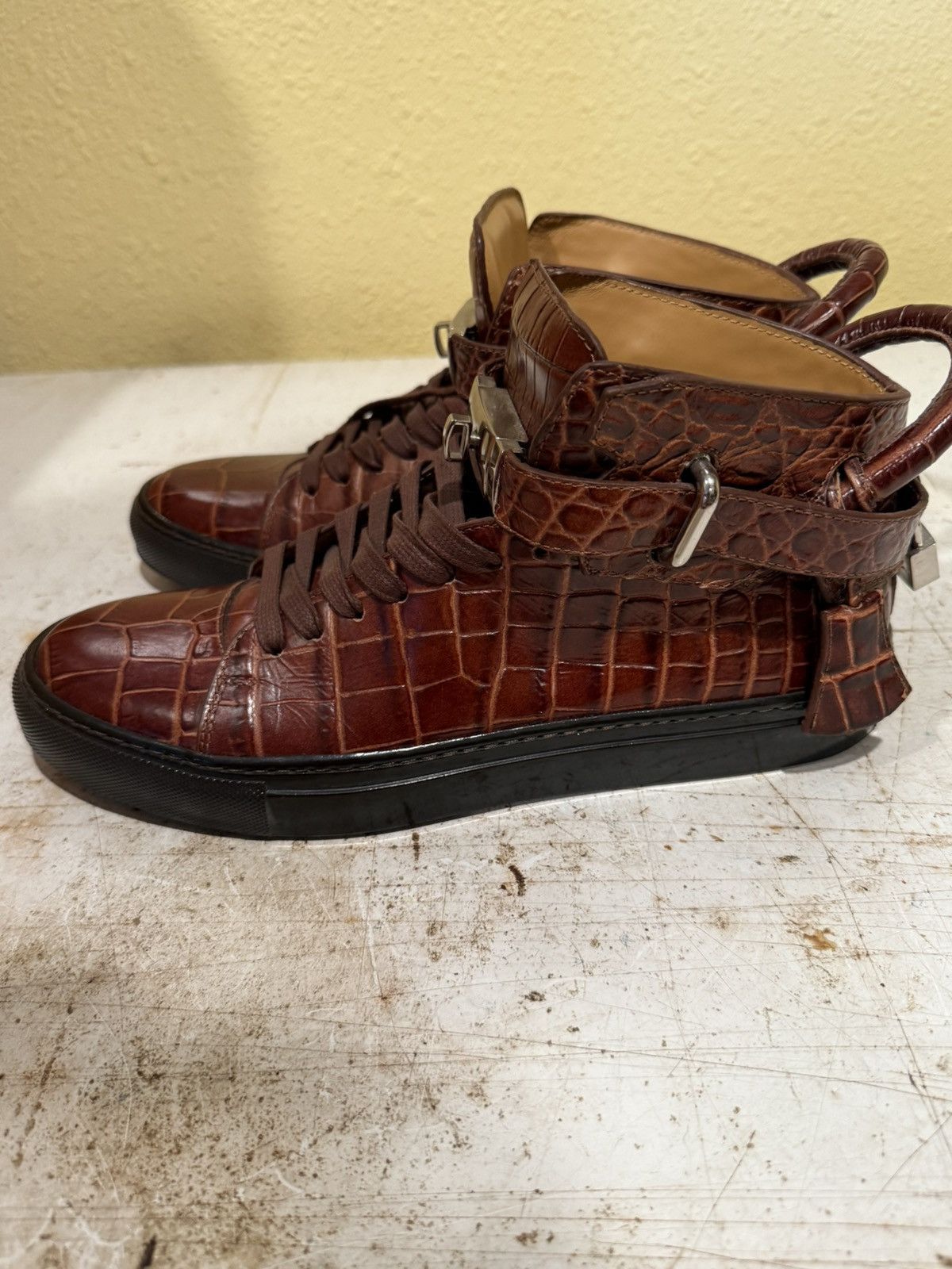 Buscemi Buscemi Men's Brown Trainers crocodile Size US 9 / EU 42 - 7 Thumbnail