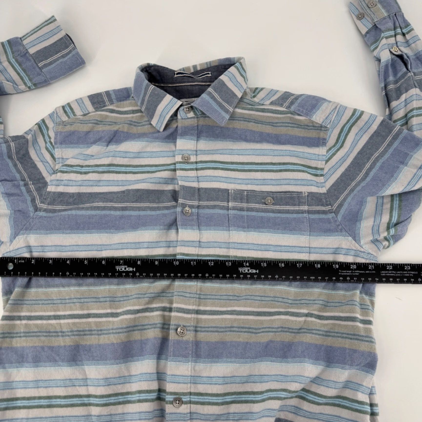 Tommy Bahama Tommy Bahama Button-Down Shirt Mens Large Long Sleeve Striped Casual Pocket Blue Size US L / EU 52-54 / 3 - 6 Thumbnail