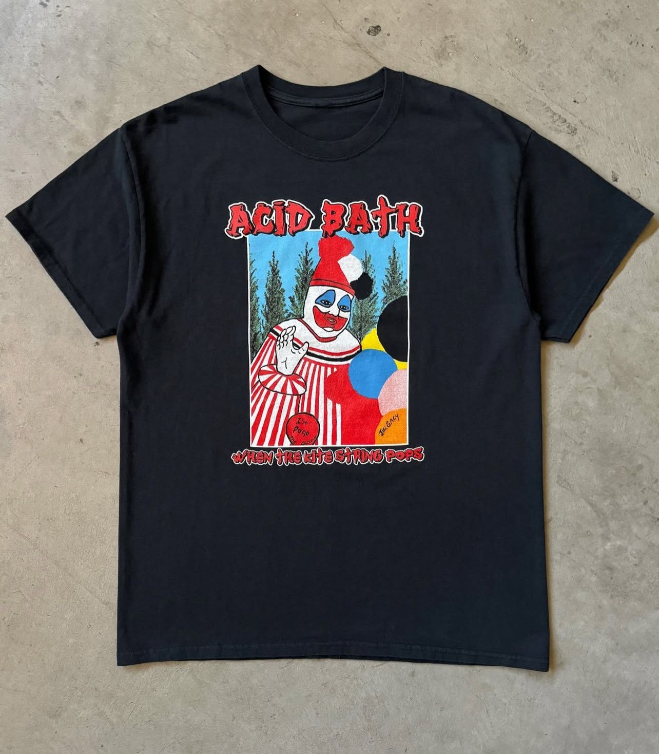 トップス 00s acid bath t-shirt ACID BATH - When The Kite String Pops - BLUE T-Shirt