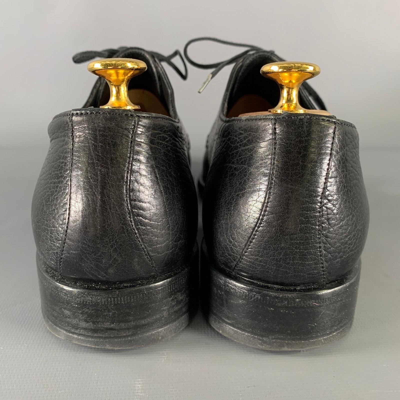 Giorgio Armani GIORGIO ARMANI 9.5 Black Leather Round Toe Lace Up Shoes Size US 9.5 / EU 42-43 - 3 Thumbnail