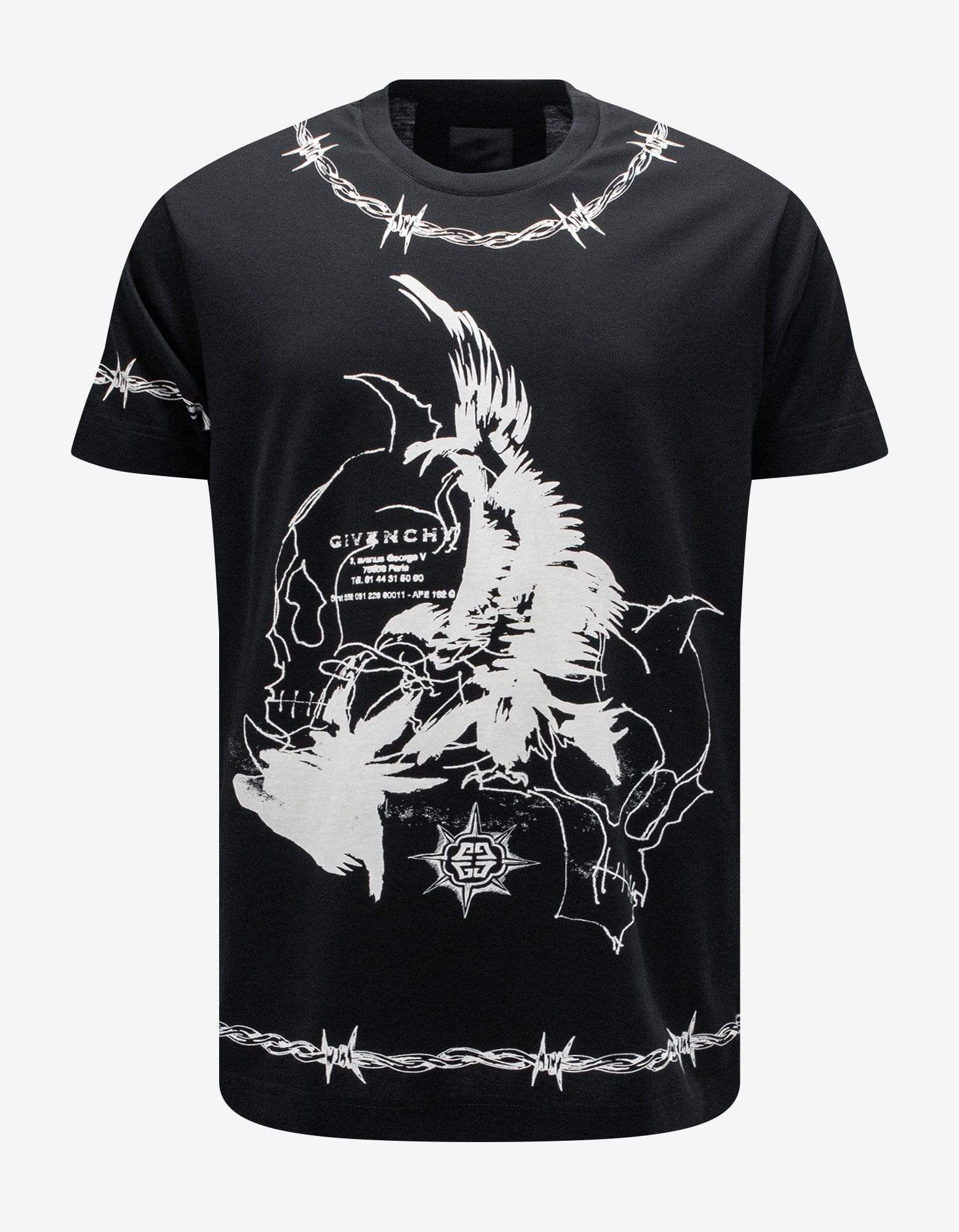 image of Givenchy Black Gothic Print Oversized T-Shirt, Men's (Size Small)