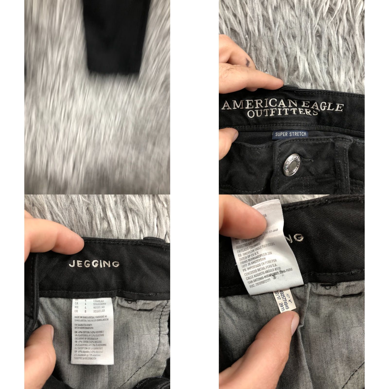American Eagle Outfitters American Eagle Jegging Jeans Women's Dark Wash Black Size 4 Regular 28in Inseam 5-Pocket Denim Cotton Button Zipper Size 27" / US 4 / IT 40 - 8 Thumbnail