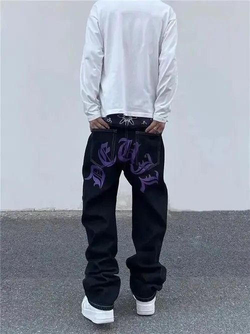 Japanese Brand × Jean Street hip hop Sanskrit embroidered bootcut jeans Size US 32 / EU 48 - 1 Thumbnail