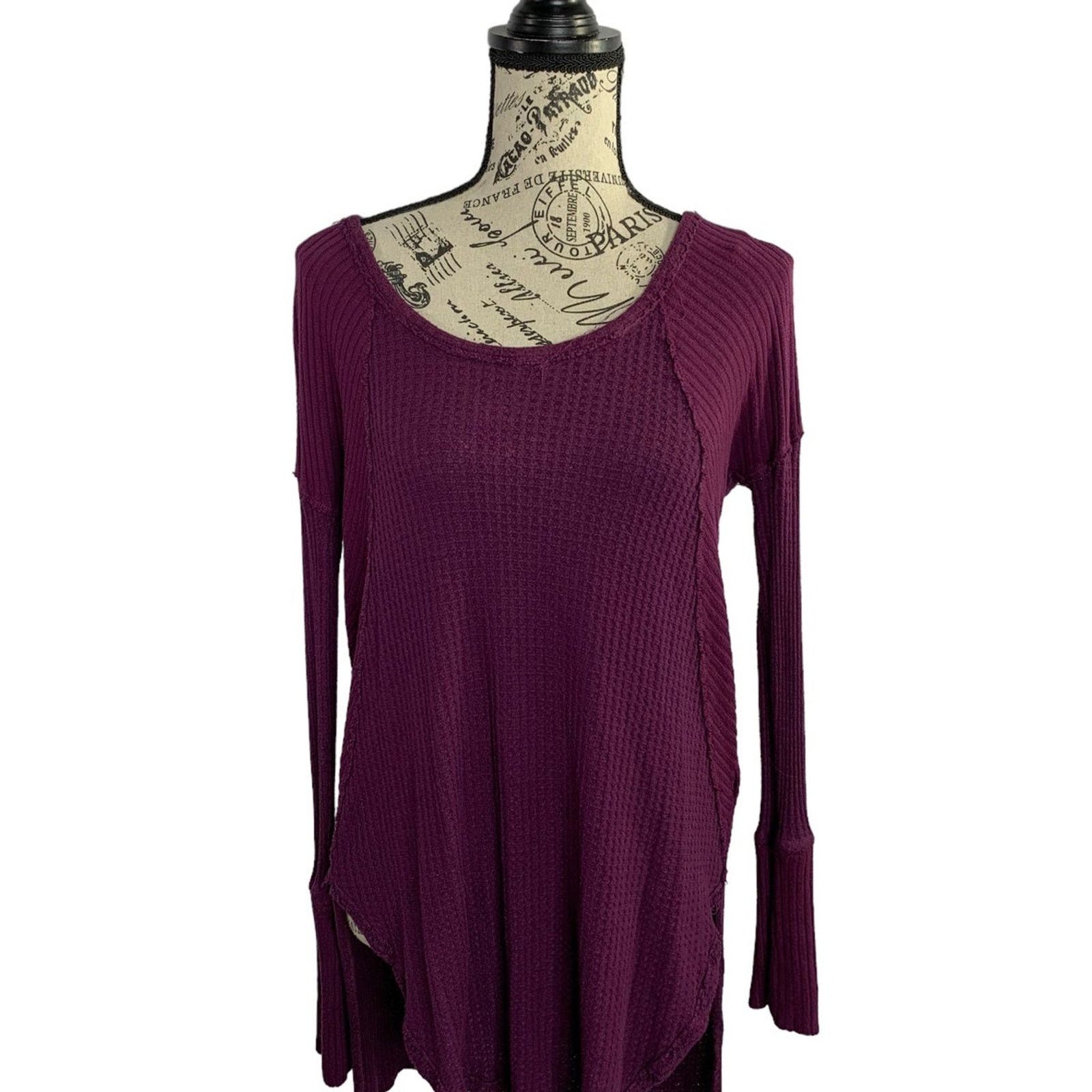 Free People Free People Women’s Small Top Thermal Purple Long Sleeves Size S / US 4 / IT 40 - 1 Thumbnail