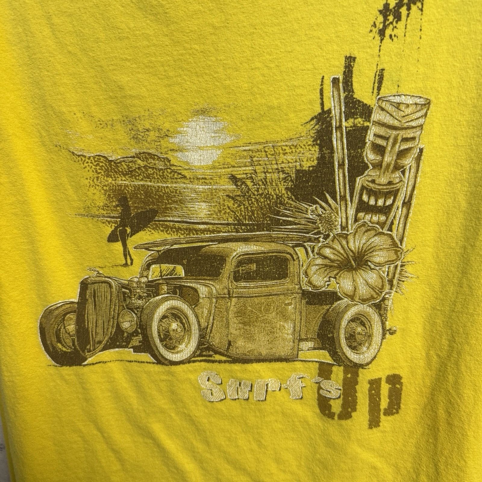 Alstyle Surf's Up T shirt Mens XL 23x29 Yellow Summer Surfing Beach Size US XL / EU 56 / 4 - 6 Thumbnail