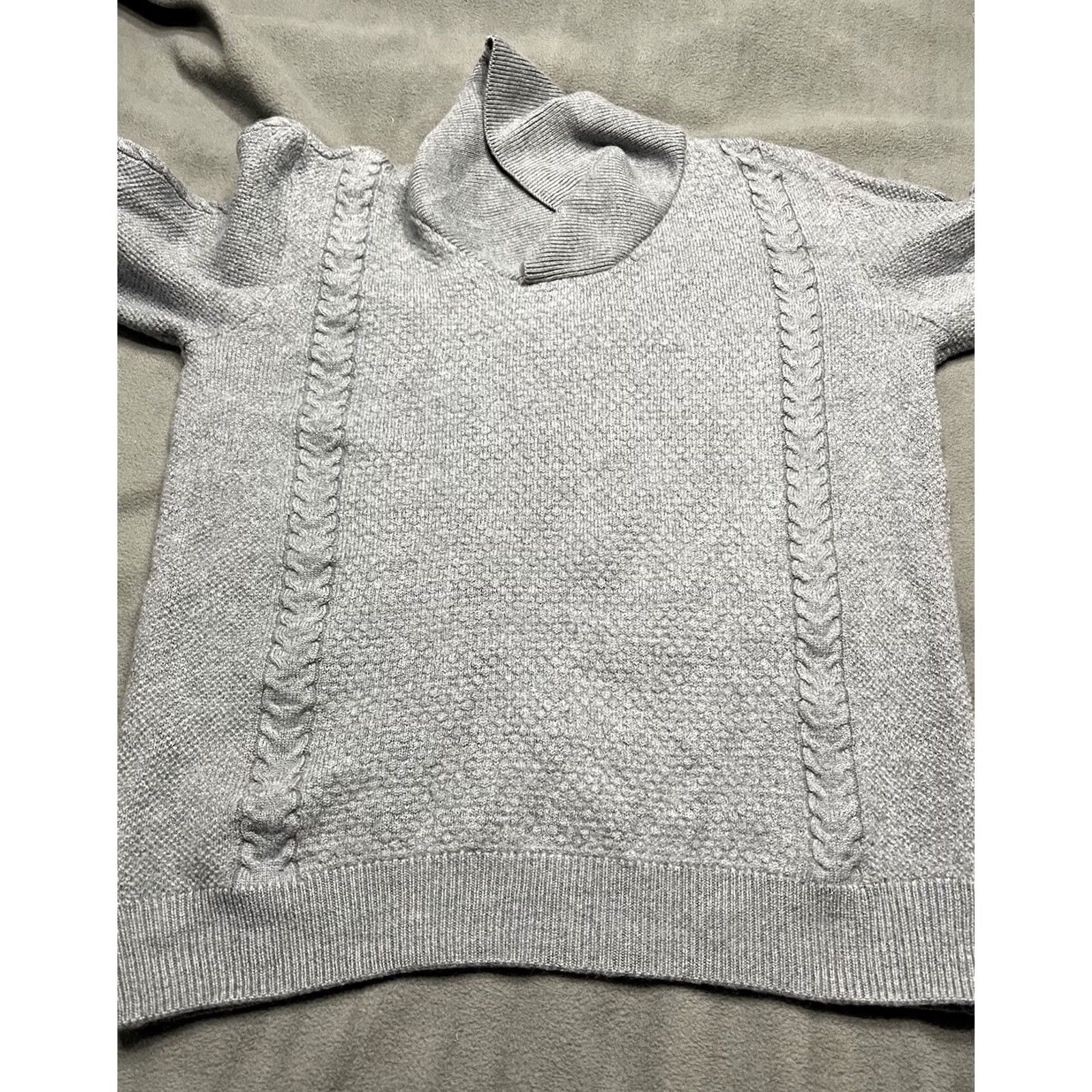 Murano Murano Womens Sweater V-Neck Pullover Wool Size L Gray Regular Long Sleeve Size L / US 10 / IT 46 - 5 Thumbnail