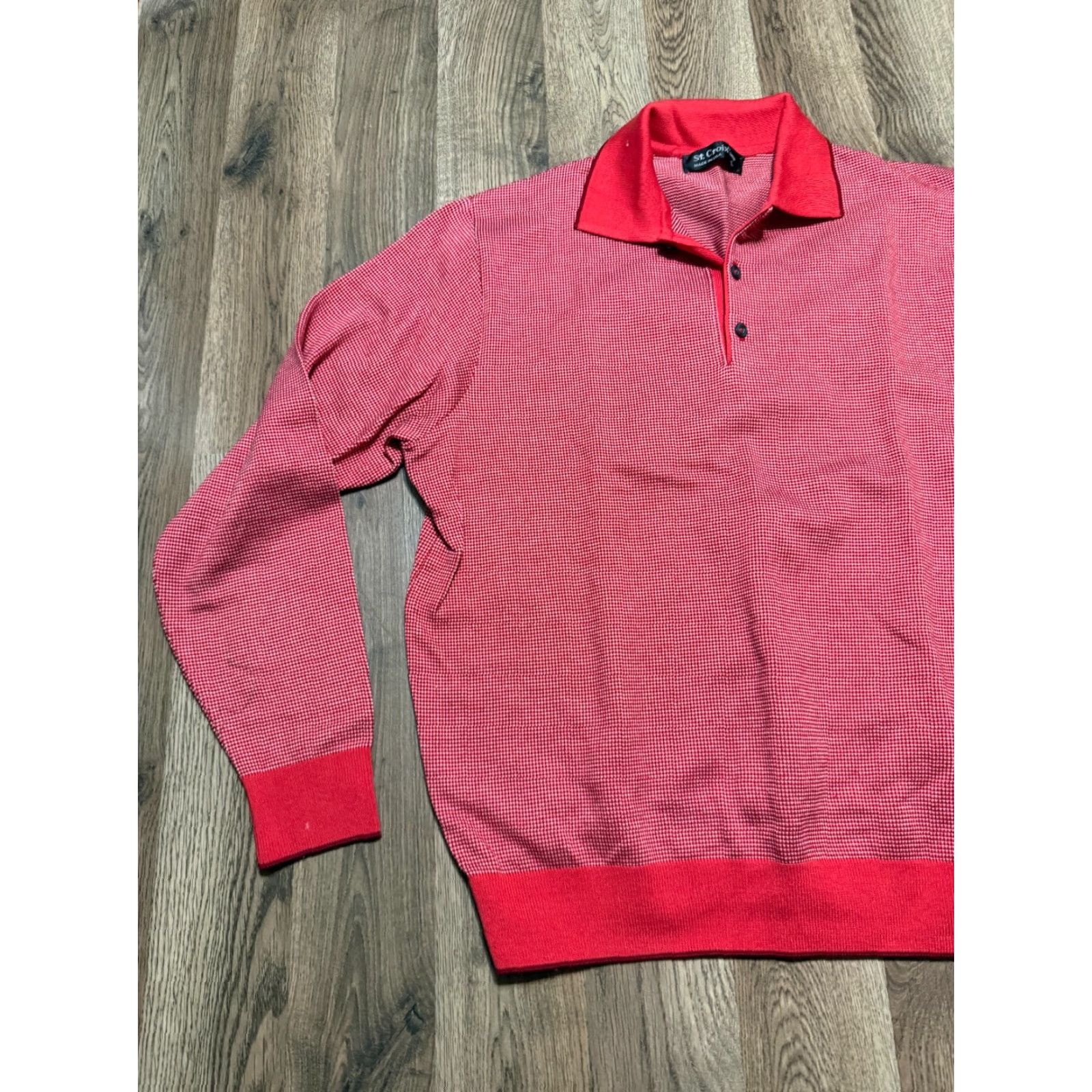 Vintage St. Croix Shirt Men's Large Red White Long Sleeve Polo Buttoned Collar Casual Vintage: No Size US L / EU 52-54 / 3 - 3 Thumbnail