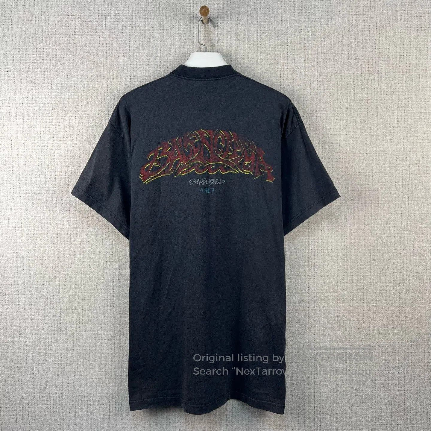 Balenciaga Balenciaga Washed Flame Letter Print Tee. Size US M / EU 48-50 / 2 - 3 Thumbnail